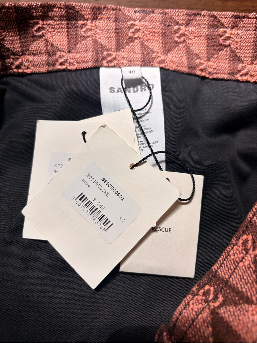 Sandro Rust Houndstooth Ruffle Mini Skirt - Picture 8 of 8